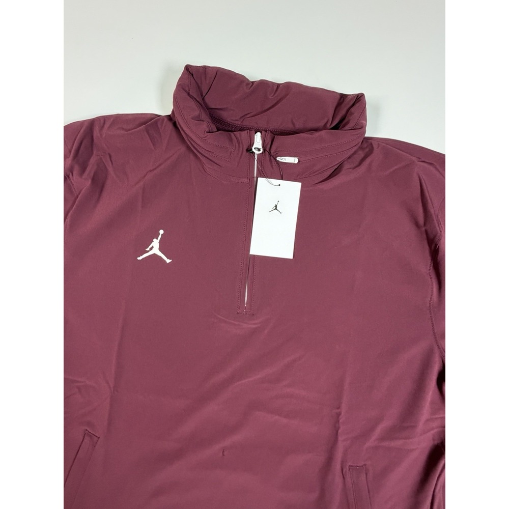 Jordan Dri-FIT Coach's Jacket 1/4 Zip Hooded Men's Size Large Maroon FN6923-669